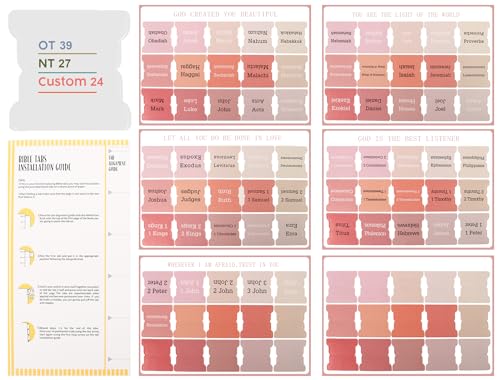 Women's Pink Bible Tabs for Study - Paper Index Tabs, Great Gift for Girls Women's Devotionals & Bible Reading (90 Tags) — view 3