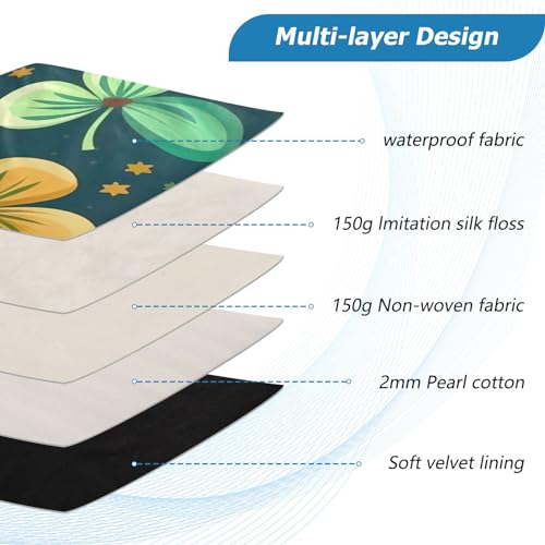 Funda para portátil 13-14 pulgadas con diseño hojas verde dorado miniatura 4