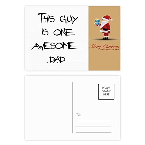 Lot de 20 cartes postales citation Père Noël pour célébrer la Fête des Pères en famille