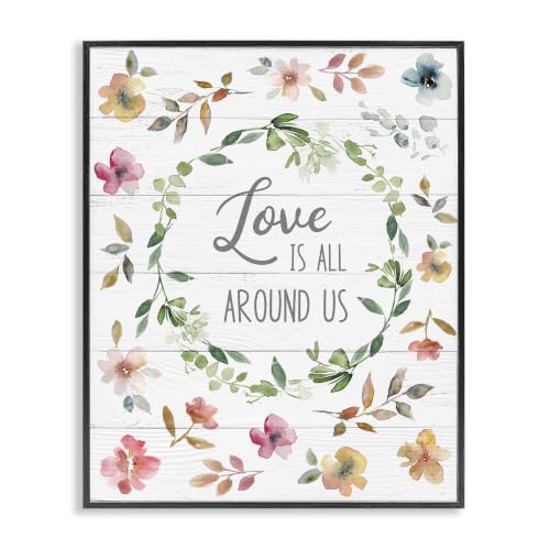 Motivational Floral Spring Phrase, 11 x 14 Inch Framed Giclée Print