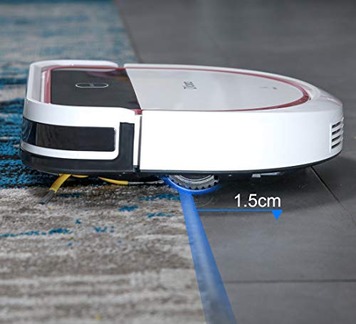 Dibea Aspirateur Robot Laveur de Sol Sucer Essuyer 2 in 1 3 Vitesses 110 Minutes 7.5 cm Plat Sols Durs Fonction du Son Charge Automatique Poil Animaux D500Pro - Image 5