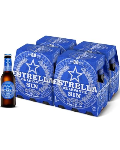 Estrella Levante | Sin Alcohol | Color Tostado | Malta Pilsen | Malta Caramelo | Caja 24 Botellas x 25 cl