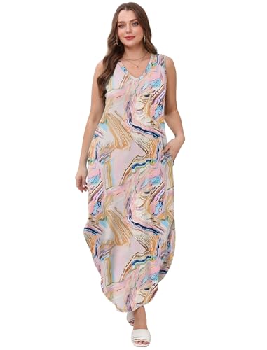 Image of Sampeel Summer Dresses Maxi Dress Vacation Beach Sundresses 2025 with Pockets