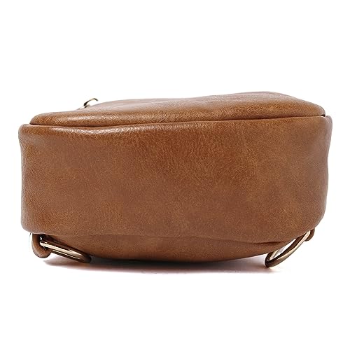 Sac à dos de poitrine mixte en cuir souple de grande capacité