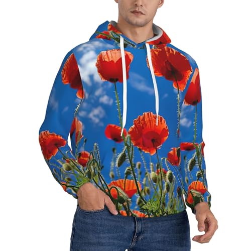 Sweat à capuche de sport unisexe pull imprimé fleurs avec poche