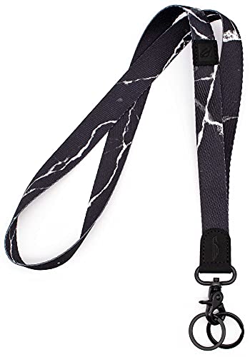 Pockt Lanyard For Keys Neck Lanyard Key Chain Holder For Men And Women - Cool Neck Lanyards For Keys, Wallets And Id Badge Holders | Black Marble #TOP6