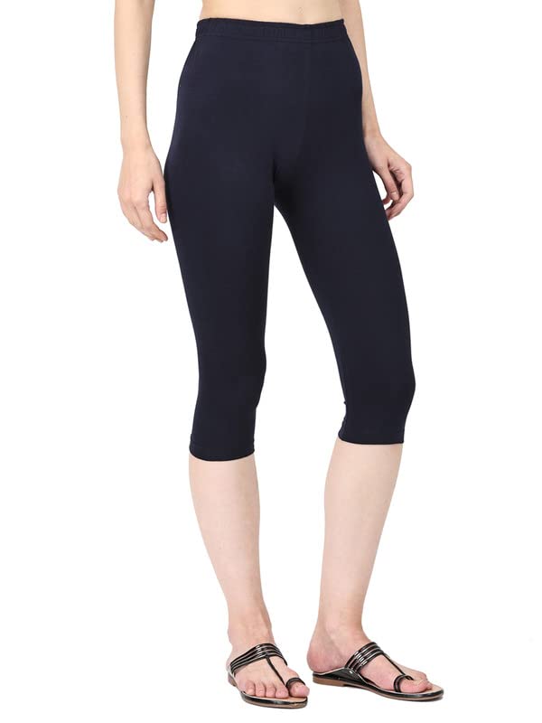 Image of Robinbosky Premium Stretchable Cotton Capri Legging for Women | Suitable for Formal wear & Casual wear | High-End Elastic Makes. The Leggings Squat Proof and Durable for Travel, Yoga, & Workout.