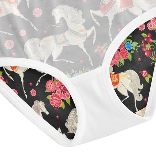 Girls' Cotton Underwear Cute Pattern Kids Soft Breathable Comfort Cool Brief for 2-8 Years3