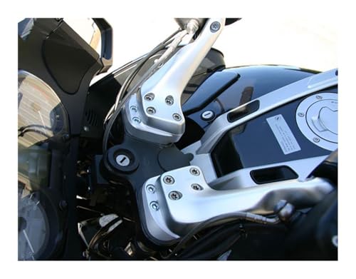 Pontets guidon réhausse en aluminium argenté durable pour série BMW RT