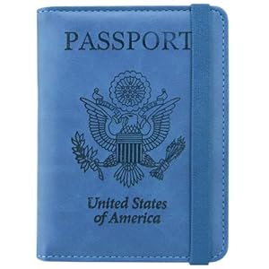 ACdream Passport and Vaccine Card Holder Combo, Cover Case with CDC Vaccination Card Slot, Leather Travel Documents Organizer Protector, with RFID Blocking, for Women and Men,