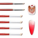 Furtherpretty Ombre Nail Brush Set, 6PCS Gradient Nail Art Brushes for Gel Polish, Dual-Size Wooden Handle Nail Pens for DIY Home Manicure, Small & Large Painting Tools for Nail Salon Supplies
