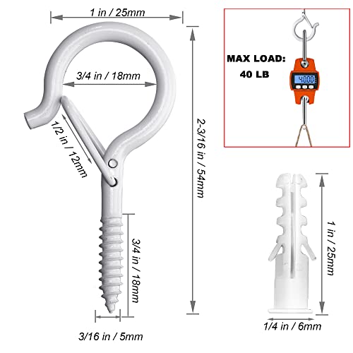 Plusroc 20 Pack Screw Hooks For Hanging Outdoor String Lights Outside Plants thumb #5