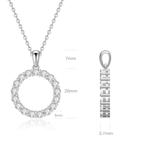 Round Cut Moissanite Pendant Necklace For Women 18 k White Gold 925 Sterling Silver Simplified Design Necklace2