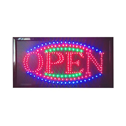 Construction -FeetConstructor-Feet Color Large 12 x 23 Inches Animated Motion LED Open Sign Neon Light 3 Chain and Way Switch (LED-OPS-LG)