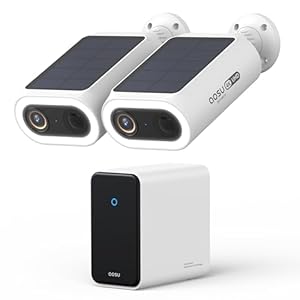 AOSU 4K Security Cameras Wireless Outdoor, 2-Cam Kit with aosuCortex AI, Solar-Powered System, Behavior Detection & Face Recognition, Expandable to 16TB, No Monthly Fee