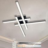 Sweier LED Deckenleuchte Dimmbar, 28W Modern Schwarze Deckenlampe 4 Eingebaute LED Boards, Deckenleuchte Speicherfunktion Geeignet für Wohnzimmer, Schlafzimmer, Küchen und Flure