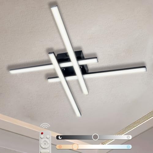 Image of Sweier LED Ceiling Light Dimmable, 28W Modern Ceiling Lamps Linear Geometric Design LED Boards, Ceiling Lights with Memory Function for Living Room Bedroom Kitchen Hallway