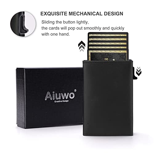 Image of AirTag Wallet for Mens Wallet,Card Holder for AirTag,Smart,RFID Blocking,Slim Wallet for Front Pocket-8-12 Card Capacity (Genuine Leather, Black)