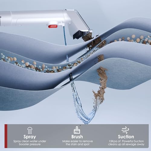 Image of WURESE 15KPa Powerful Portable Upholstery & Carpet Cleaner Machine | Spot cleaner for sofas & cars, long hose, compact storage design