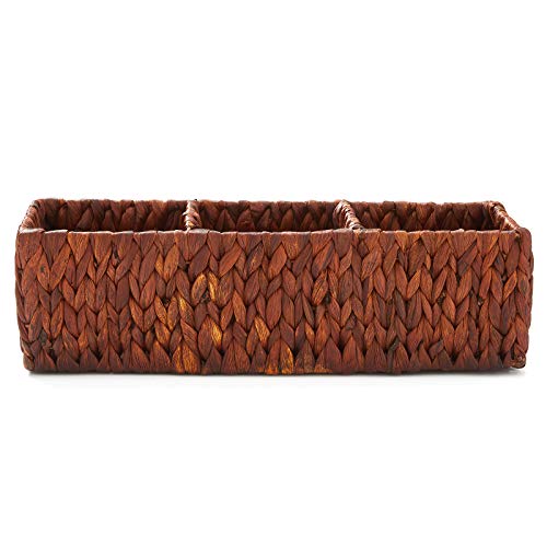 Americanflat Woven Storage Basket, Walnut Water Hyacinth
