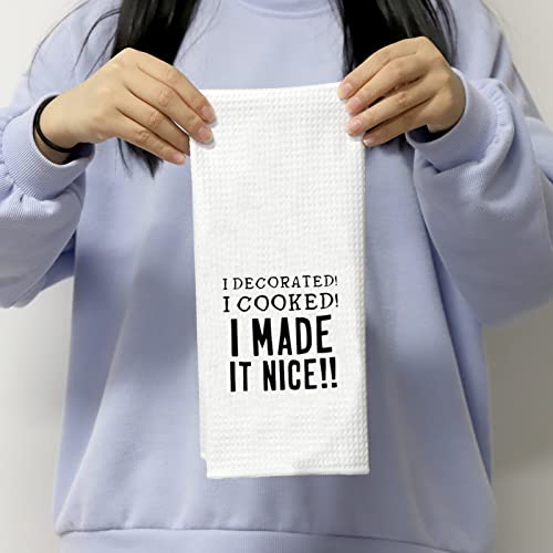 Pofull Housewives Tea Towel I Decorated I Cooked I Made It Nice Kitchen Towel For Her (I Decorated Towel) #TOP2