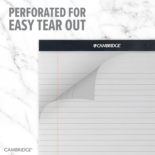 Cambridge Headstrip Office Pad, 8-1/2 X 11-3/4 Inches, Wide Ruled, 3 Hole Punched, 70 Sheets (59864) image 1