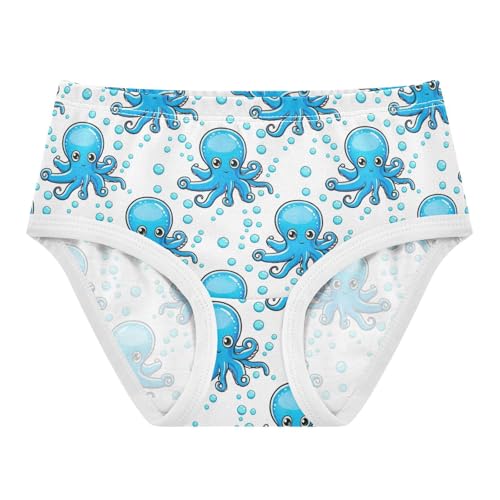 Joisal Toddlers Underwear Floral 2t Cotton Panties Little Girl Fancy Briefs Undies Kids Cute Blue Octopuses