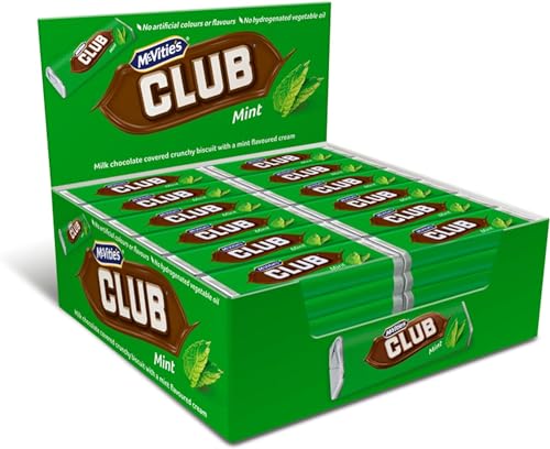 Mcvities Club Mint Chocolate Biscuit Bar - 60 x 22g bars