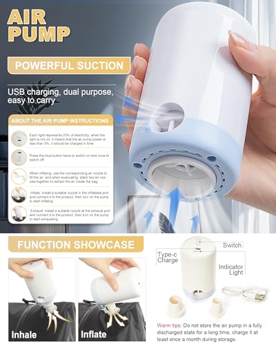 Image of winspansy Vacuum Backpack Travel Essentials with Air Pump Compression Bags for Travel Carry on Flight Approved Seal Vacpack Personal Item Backpack with Vacuum System for Women Men Beige