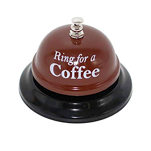 coffee shop decoration - KiaoTime Desk Kitchen Bar Counter Top Service Call Bell Ring for a Coffee Desk Top Bell Ring for Service Call Bell Stage Hens Party Wedding Accessory (Ring for a Coffee)