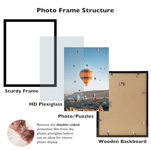 Image of JCJMY 19x27 Picture Frame Black for Puzzles Poster Photo Picture, Horizontal and Vertical Formats for Wall Hanging, 19 x 27 Wall Gallery Poster Photo Frame for 19 by 27 Photos Posters,Black