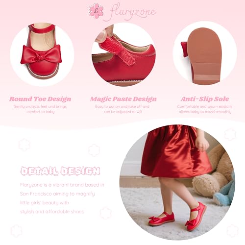 Image of Flaryzone Toddler Little Girl Mary Jane School Uniform Oxfords Flat Dress Shoes