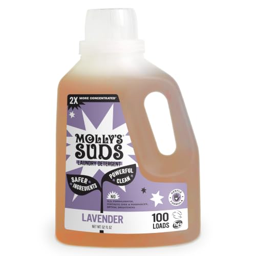 Image of Molly's Suds Liquid Laundry Detergent | Clean Laundry Detergent Soap for Sensitive Skin | 2x Concentrated, High Efficiency (HE) | Lavender - 100 Loads