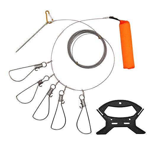 Hunter's Tail Large Heavy Duty Stainless Steel Wade Fishing Lock Stringer Cable