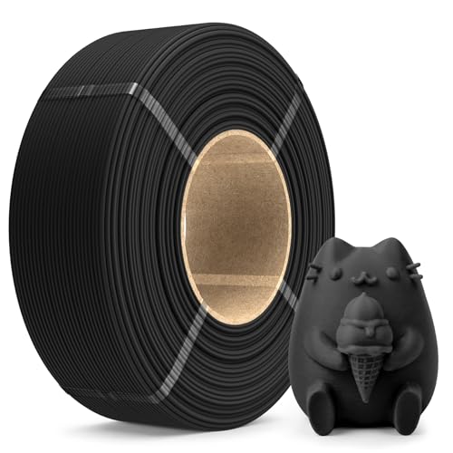 Image of SUNLU Matte PLA Filament Refill 1.75mm 1KG, 3D Printer Filament PLA Refill, No-Spool Black PLA Matte Filament for Reusable Spools Compatible with Bambu Labs Filament, 1KG /Roll Black