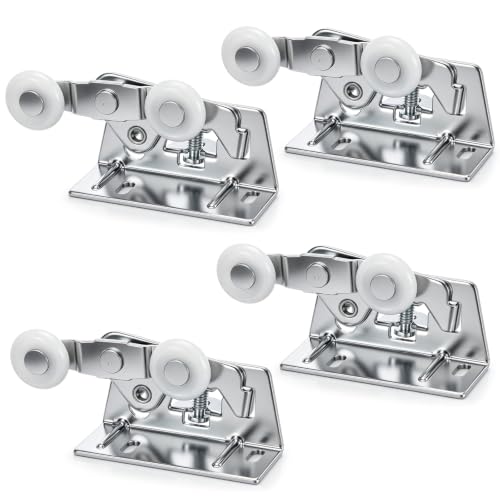 Rodillos para puerta de bolsillo doble Therwen 4 piezas con rueda de 7/8 pulgadas para puertas corredizas Pesadas para puertas de clóset miniatura 1