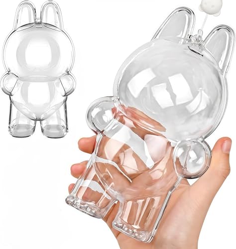 HD Clear Figure Display Protective Case Compatible with LABUB The Monsters Big into Energy and Lets Checkmate Fall in Wild Acrylic Case with Silicone Strap- Standing Case (Doll Not Include)