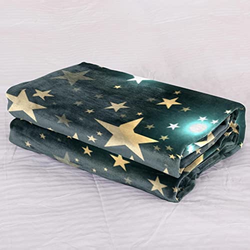 Couverture de lit moelleuse étoile d'or pour des histoires du soir magiques - 3