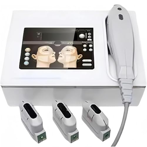 JMOUZHG Máquina de Belleza de Estiramiento de la Piel de Estiramiento Facial Antiarrugas HIFU 7D, tensa Las líneas Finas, rejuvenecimiento de la Piel y Cuerpo Delgado, 3 Cabezas
