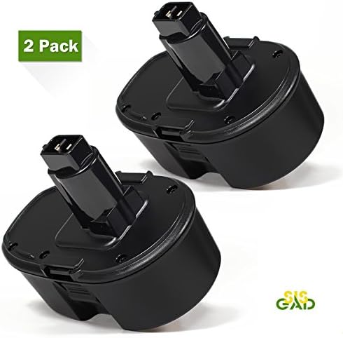 SISGAD 3000mAh Ni-MH for Dewalt 18v XRP Replacement Battery DC9096 Power Tool Cordless Drill 18-Volt Battery (2 Packs )