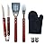Chefs Kitchen 82-4308B Buddy 7-Piece BBQ Apron and Utensil Set