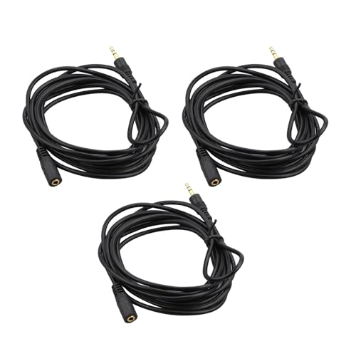 3 Pack Cable Auxiliar Estéreo Jack 3.5mm Macho a Hembra 9.9Ft miniatura 1