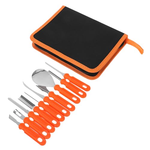 TOPBATHY 10piezas Cuchillo Para Tallar Calabazas De Halloween Juego De Herramientas De Acero Inoxidable Incluye Raspador Cuchillo De Para Proyectos Familiares De Bricolaje y Decoraciones De