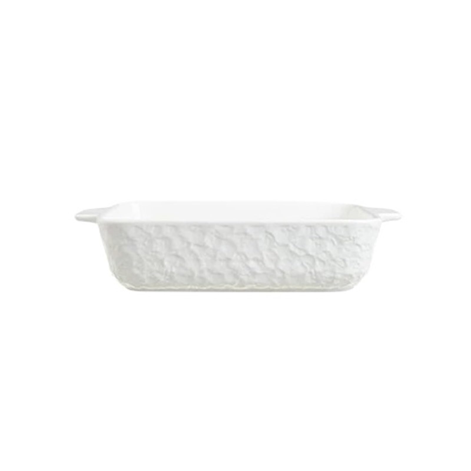 Plat de cuisson en céramique avec deux poignées adapté à la maison Pain(Blanc,Petit)