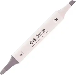 Marcador Criativo Acrílico CIS FLOW, Ponta dupla, Não transfere para o outro lado, Cinza N°39, Blister com 1 unidade