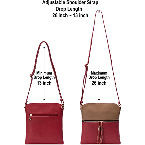 Image of Solene Womens Lightweight Medium Crossbody Purse with Tassel, Perfect Size Crossbody Bags for Daily Use, travel