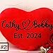 Personalized Custom Heart Pillow with Childs Name Gift Small Pillow for Kids and Adults Girls Boys Custom Pillow with Name (Small (RED) 12