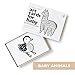 Wee Gallery Art Cards for Baby, Durable High Contrast Black and White Animal Flashcards for Newborns, Brain Development, Sensory Toys, Tummy Time Essentials for Infant and Toddler - Baby Animals