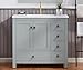 37-inch Bathroom Vanity with Ceramic Top, Modern Bathroom Storage Single Sink Vanity Cabinet with 5 Drawers and 2 Soft Closing Doors，Floor Mount (37 inch（5 drawers & 2 Doors）, Gray)