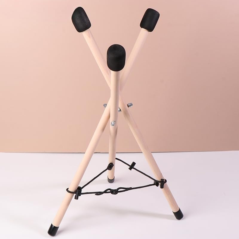 Drum Stand Adjustable Solid Wood Triangle Base for Snare Drum Steel Tongue Drum 10–15 Inch, Stable Support Structure-Non Slip Pad | Practice Performance Setup